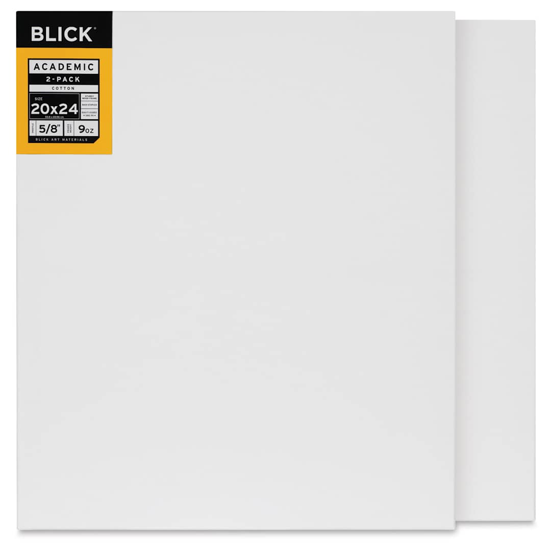 Open in modal - Blick Academic Cotton Stretched Canvas Pack - 20" x 24", Pkg of 2