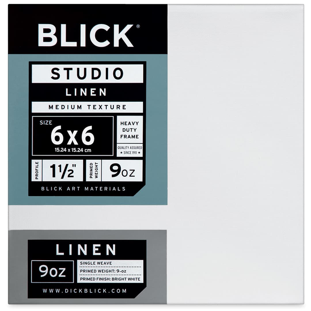 Open in modal - Blick Studio Linen Stretched Canvas - 6" x 6", Gallery 1-1/2" Profile
