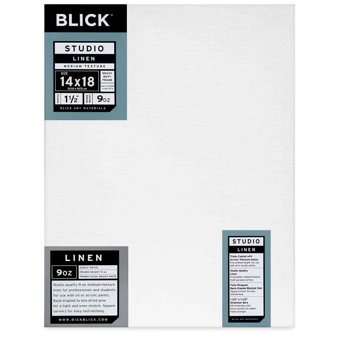 Open in modal - Blick Studio Linen Stretched Canvas - 14" x 18", Gallery 1-1/2" Profile