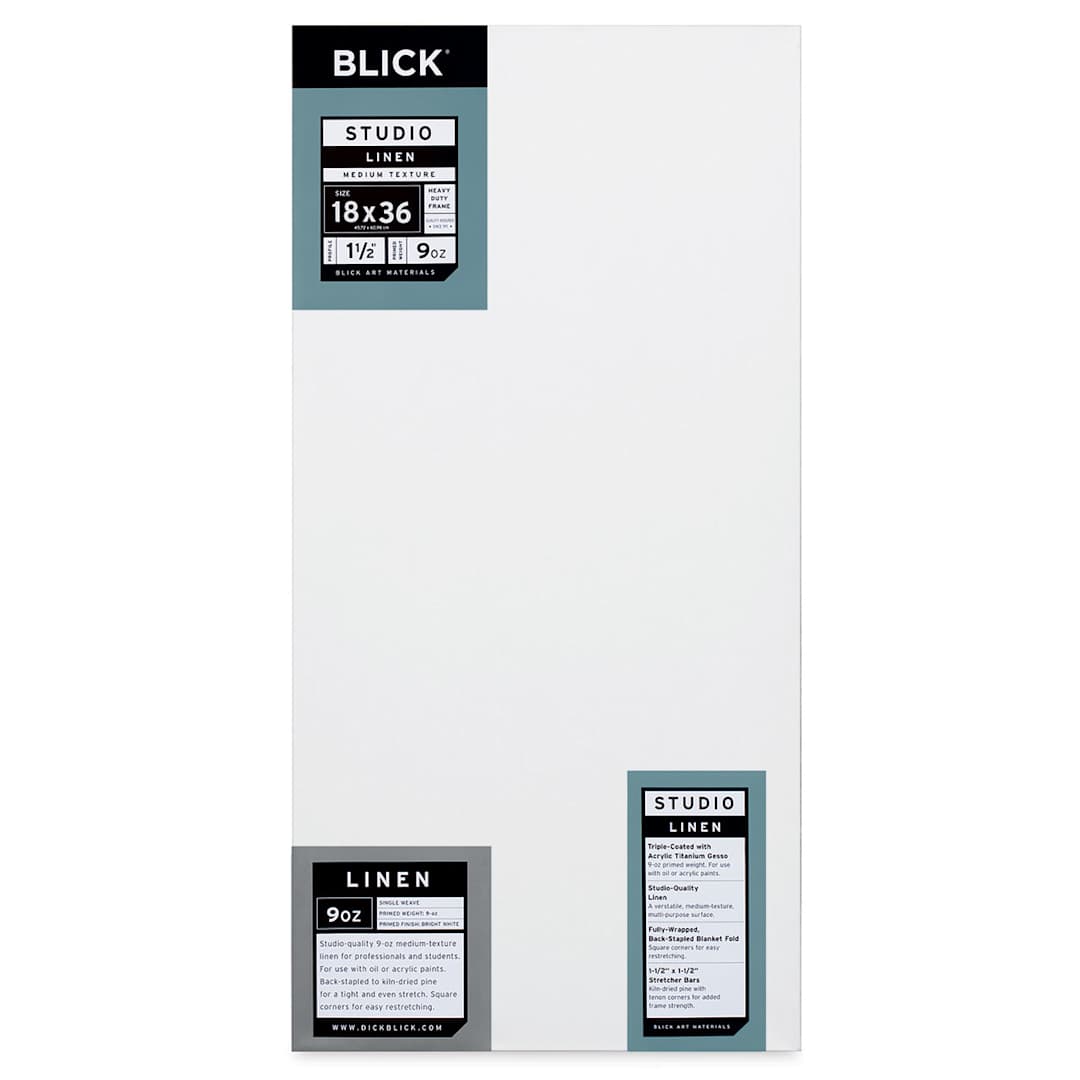 Open in modal - Blick Studio Linen Stretched Canvas - 18" x 36", Gallery 1-1/2" Profile