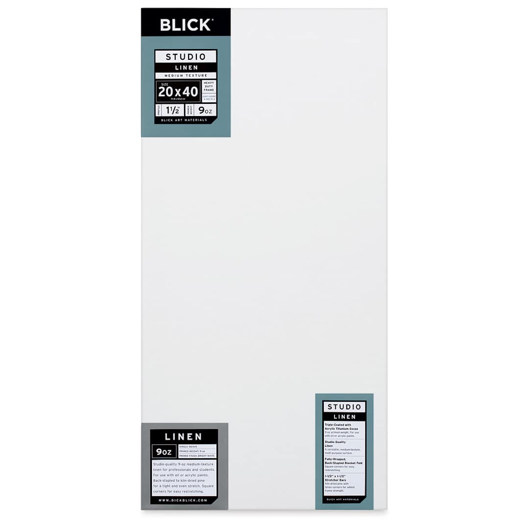 Open in modal - Blick Studio Linen Stretched Canvas - 20" x 40", Gallery 1-1/2" Profile