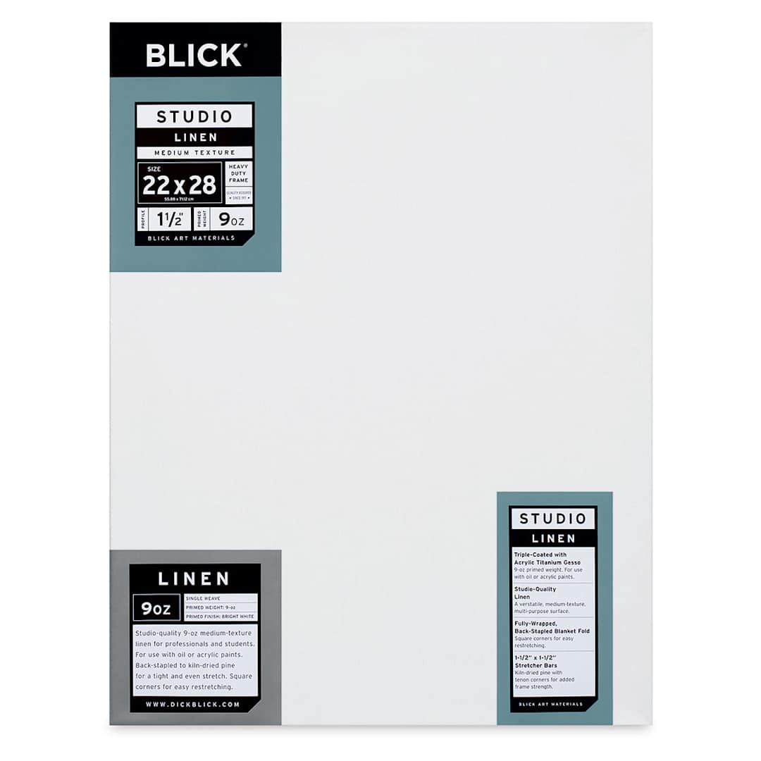 Open in modal - Blick Studio Linen Stretched Canvas - 22" x 28", Gallery 1-1/2" Profile