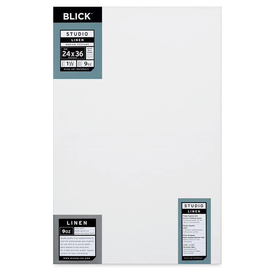 Open in modal - Blick Studio Linen Stretched Canvas - 24" x 36", Gallery 1-1/2" Profile