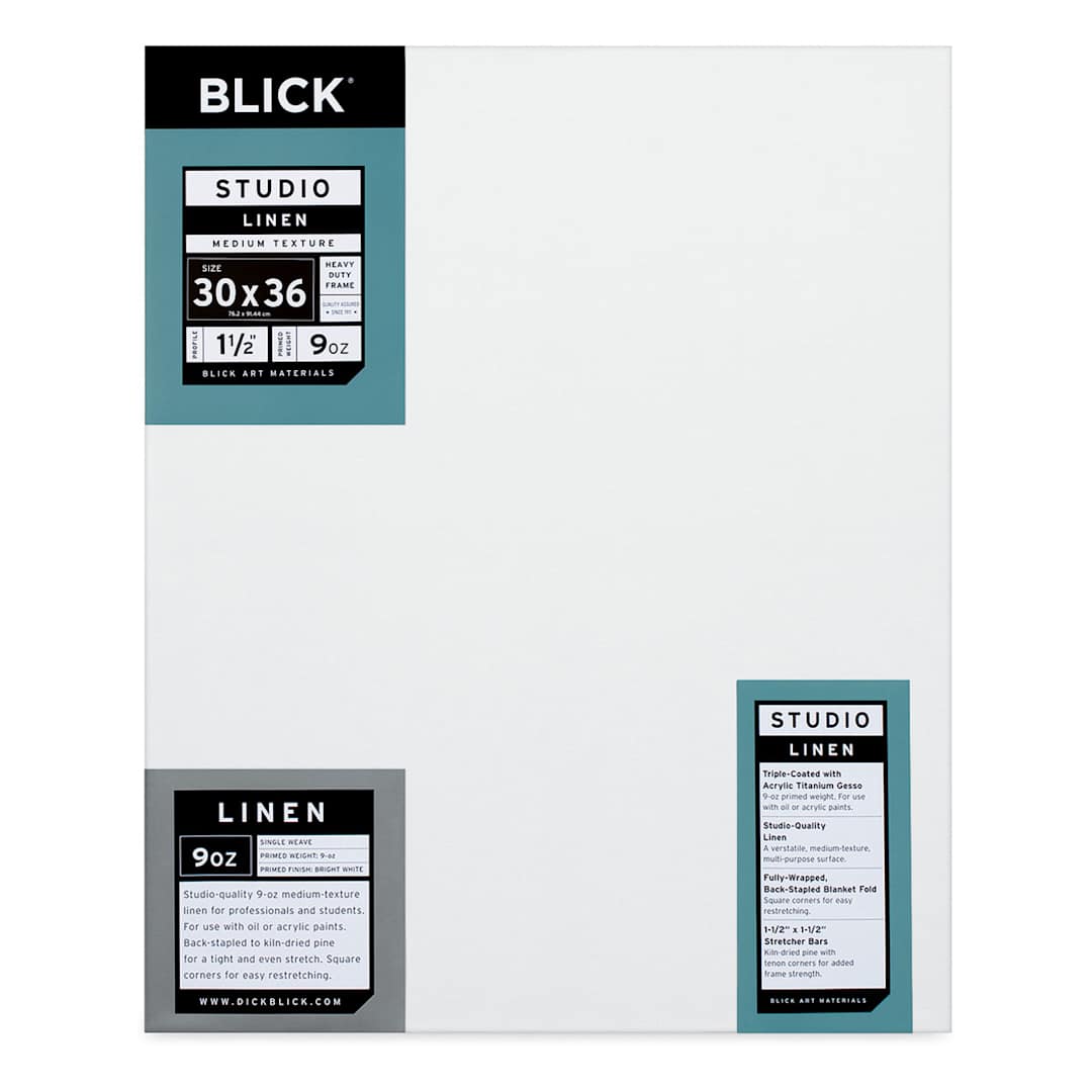Open in modal - Blick Studio Linen Stretched Canvas - 30" x 36", Gallery 1-1/2" Profile