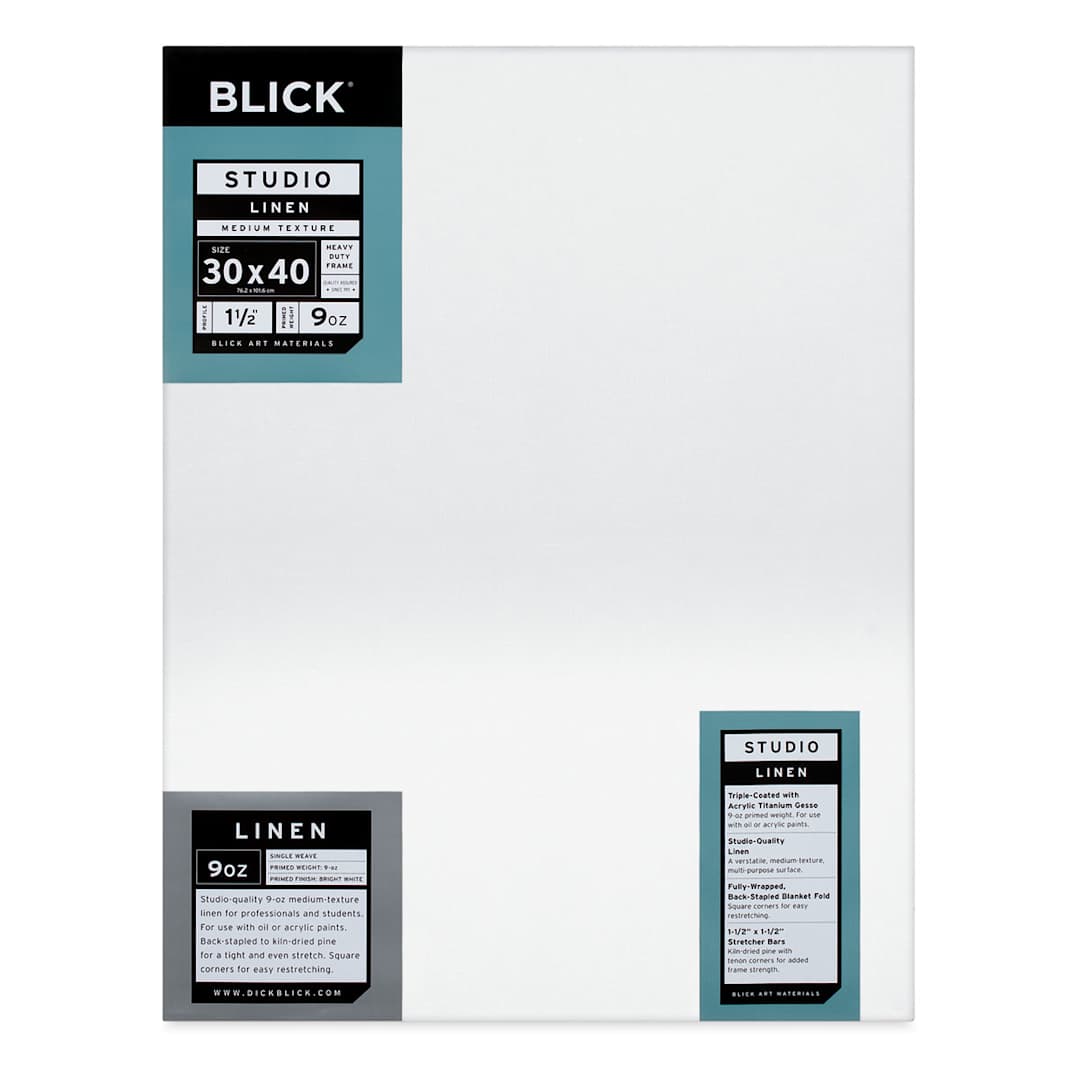 Open in modal - Blick Studio Linen Stretched Canvas - 30" x 40", Gallery 1-1/2" Profile
