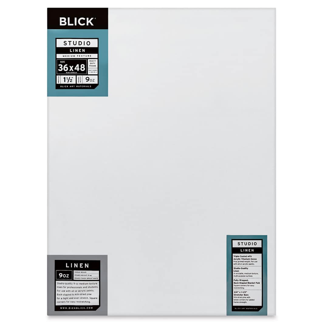 Open in modal - Blick Studio Linen Stretched Canvas - 36" x 48", Gallery 1-1/2" Profile