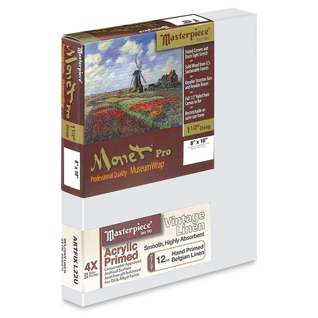 Open in modal - Masterpiece Monet Pro Artfix Linen Canvas - 8" x 10", Acrylic Primed