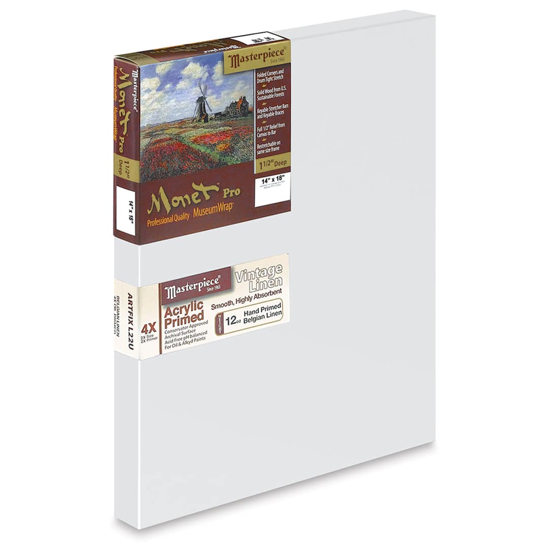 Open in modal - Masterpiece Monet Pro Artfix Linen Canvas - 14" x 18", Acrylic Primed