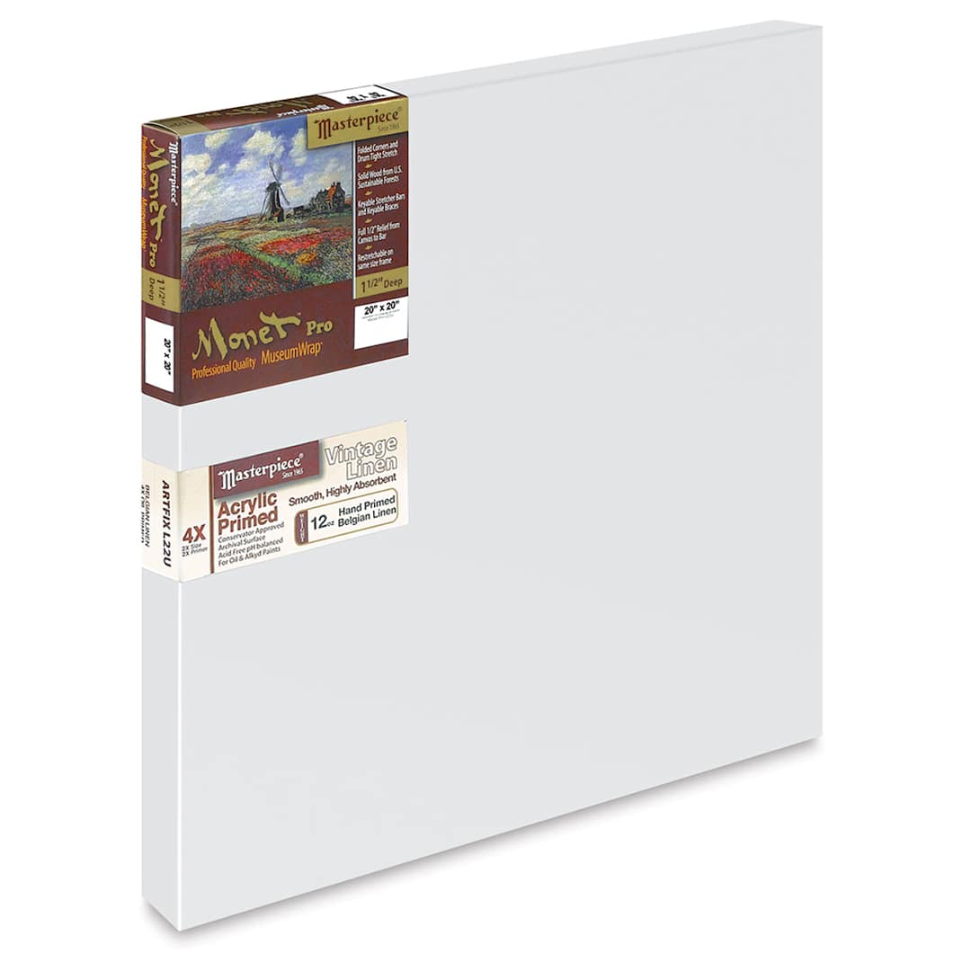 Open in modal - Masterpiece Monet Pro Artfix Linen Canvas - 20" x 20", Acrylic Primed
