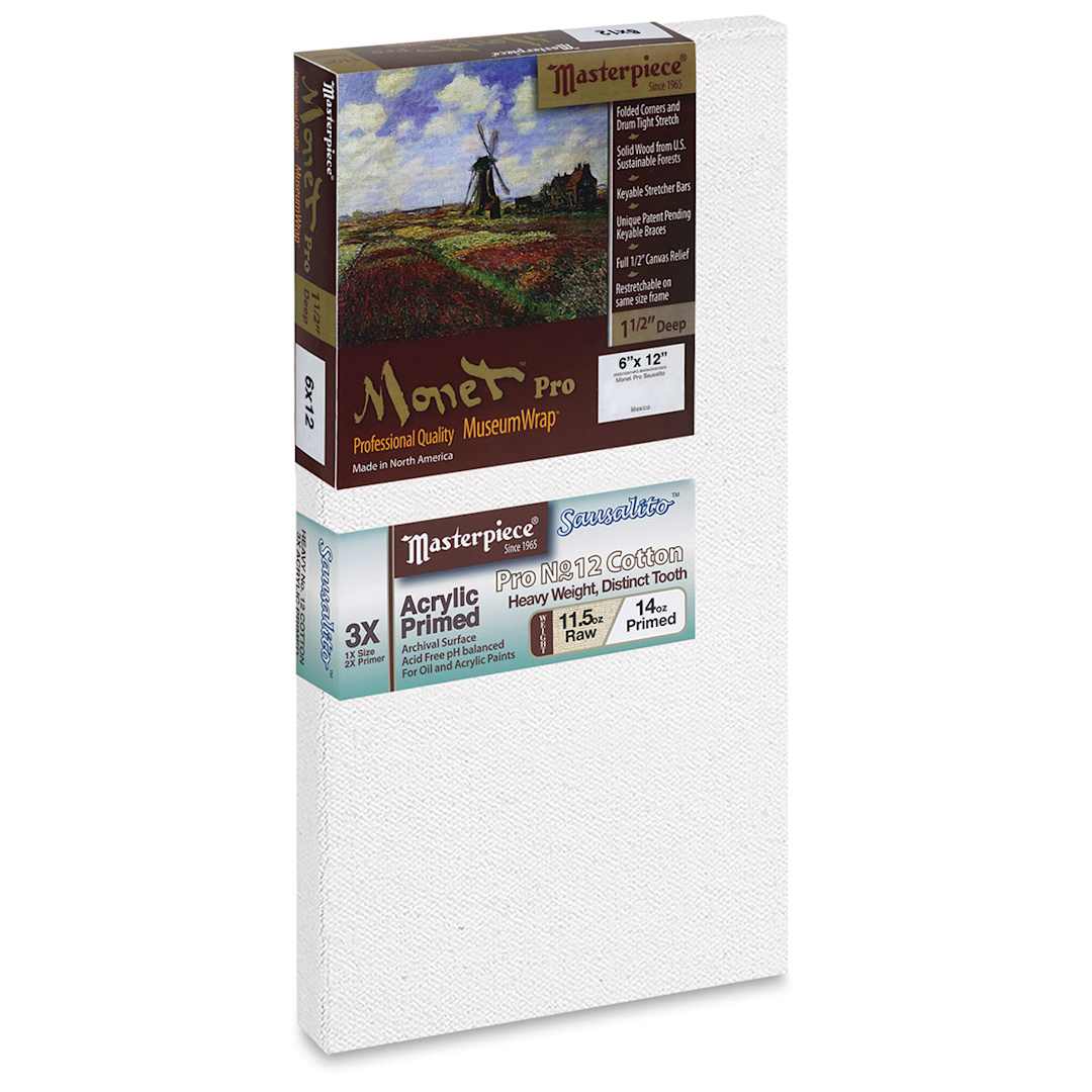 Open in modal - Masterpiece Monet Pro Sausalito Cotton Canvas - 6" x 12", Acrylic-Primed