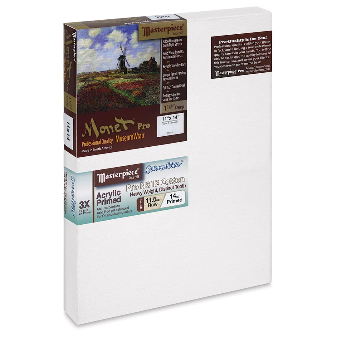 Open in modal - Masterpiece Monet Pro Sausalito Cotton Canvas - 11" x 14", Acrylic-Primed