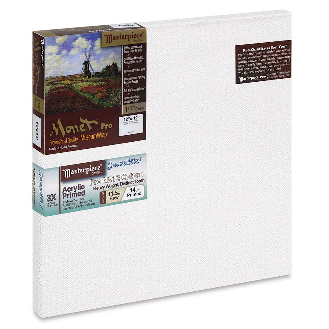 Open in modal - Masterpiece Monet Pro Sausalito Cotton Canvas - 12" x 12", Acrylic-Primed