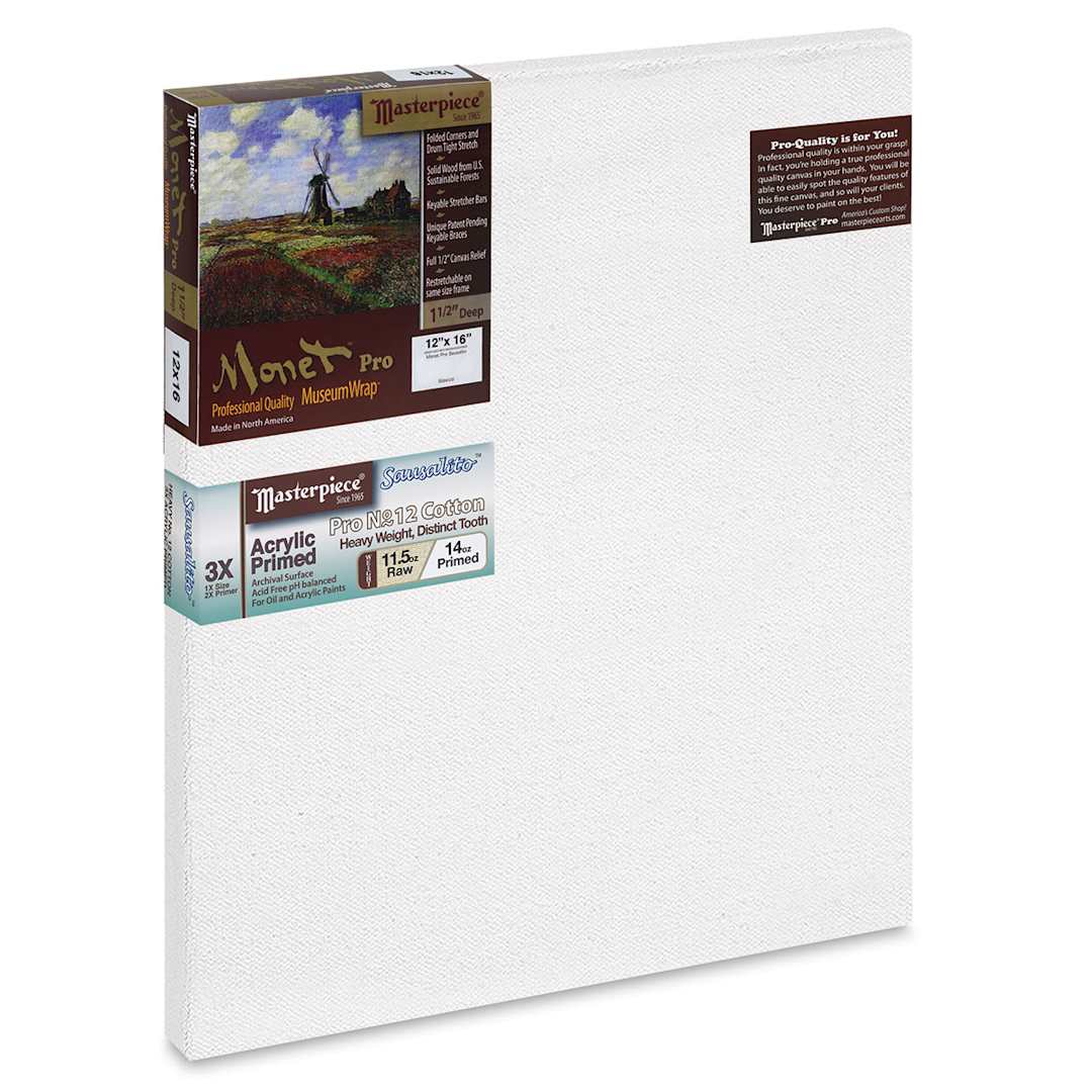 Open in modal - Masterpiece Monet Pro Sausalito Cotton Canvas - 12" x 16", Acrylic-Primed