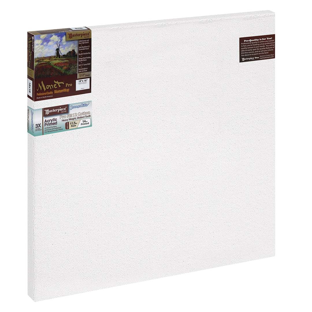 Open in modal - Masterpiece Monet Pro Sausalito Cotton Canvas - 18" x 18", Acrylic-Primed