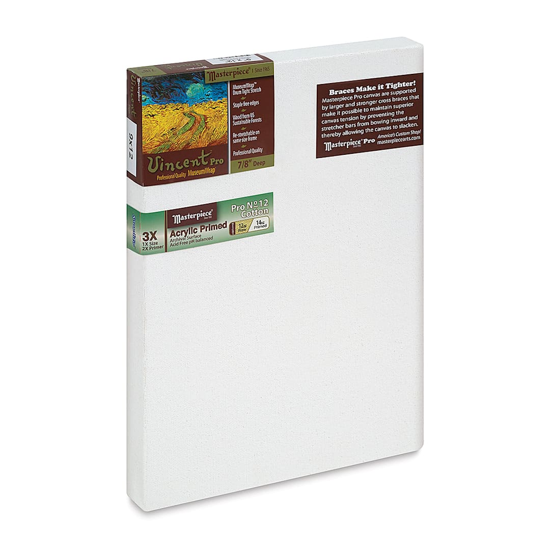 Open in modal - Masterpiece Vincent Pro Sausalito Cotton Canvas - 9" x 12", Acrylic Primed