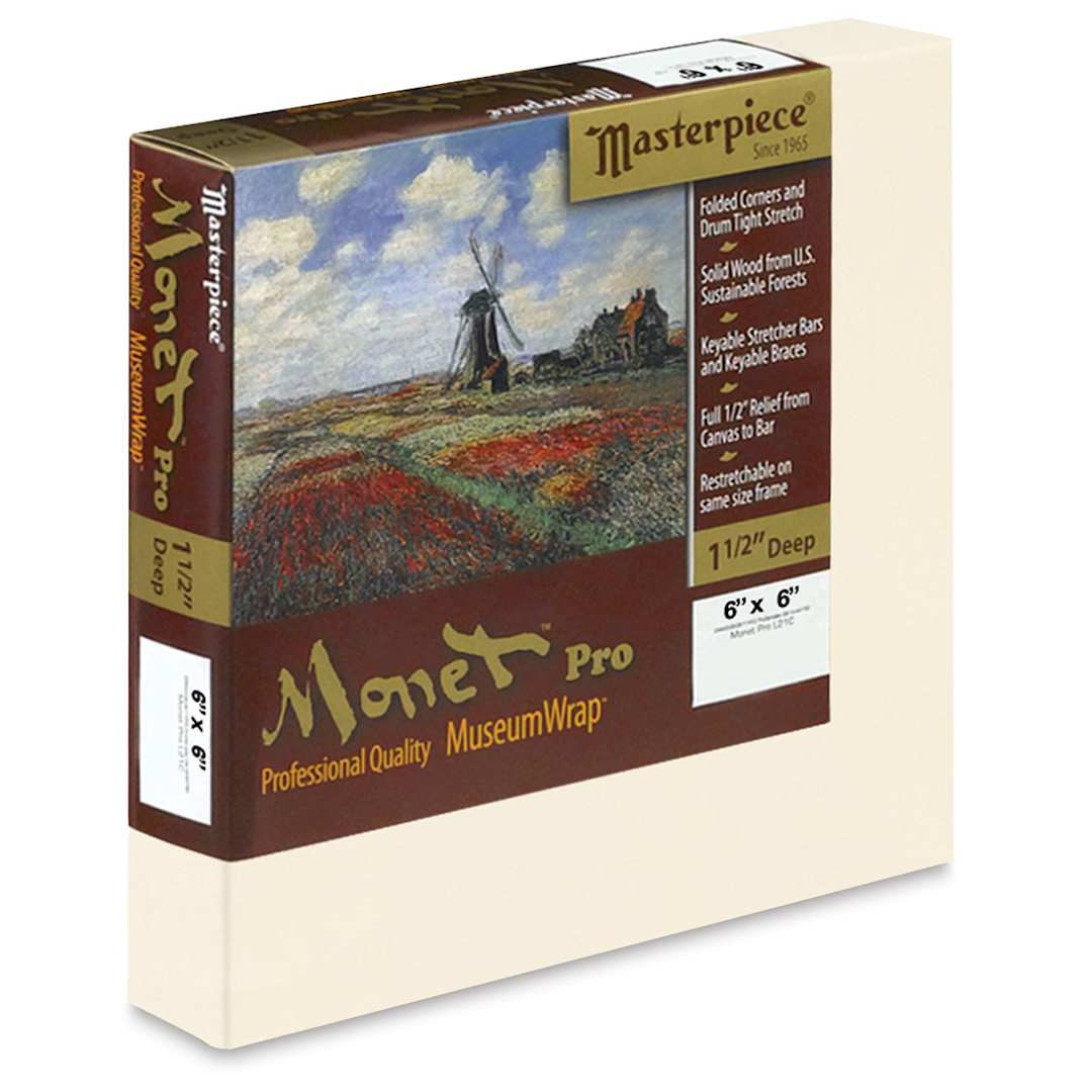 Open in modal - Masterpiece Monet Pro Linen Canvas - 6" x 6", Oil Primed