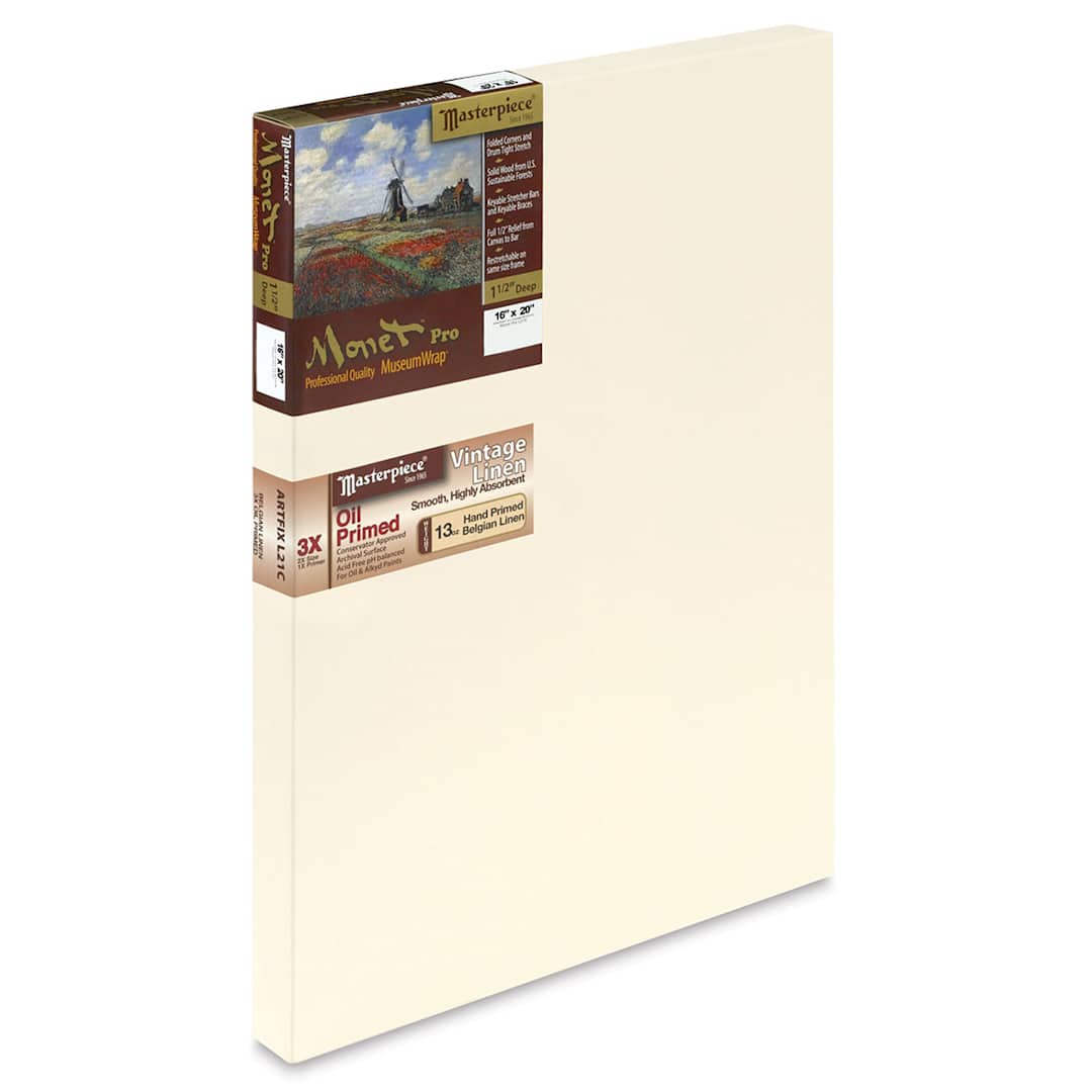 Open in modal - Masterpiece Monet Pro Linen Canvas - 16" x 20", Oil Primed
