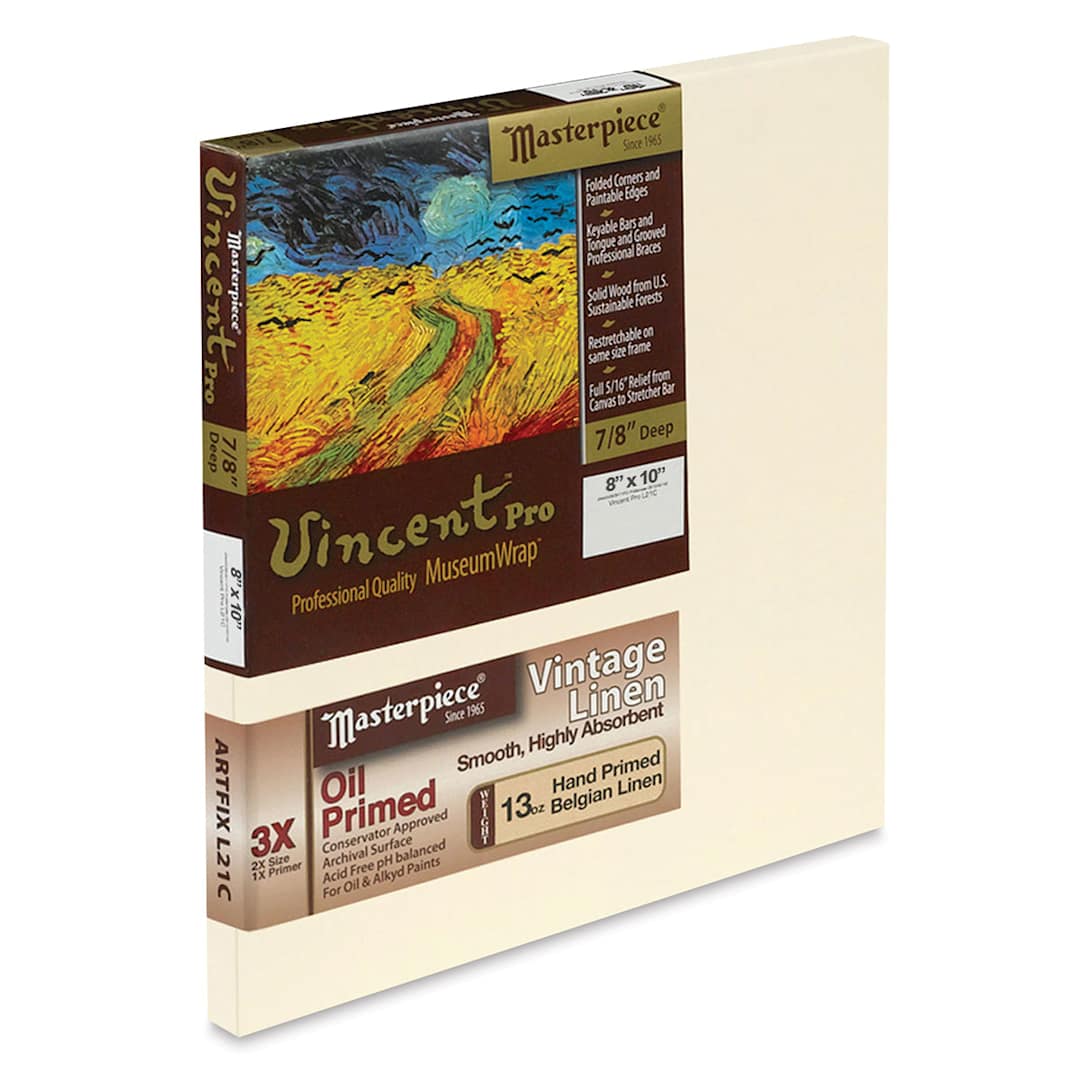 Open in modal - Masterpiece Vincent Pro Artfix Linen Canvas - 8" x 10", Oil Primed