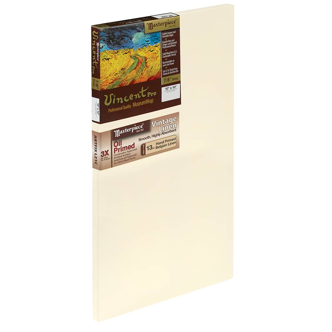 Open in modal - Masterpiece Vincent Pro Artfix Linen Canvas - 10" x 20", Oil Primed