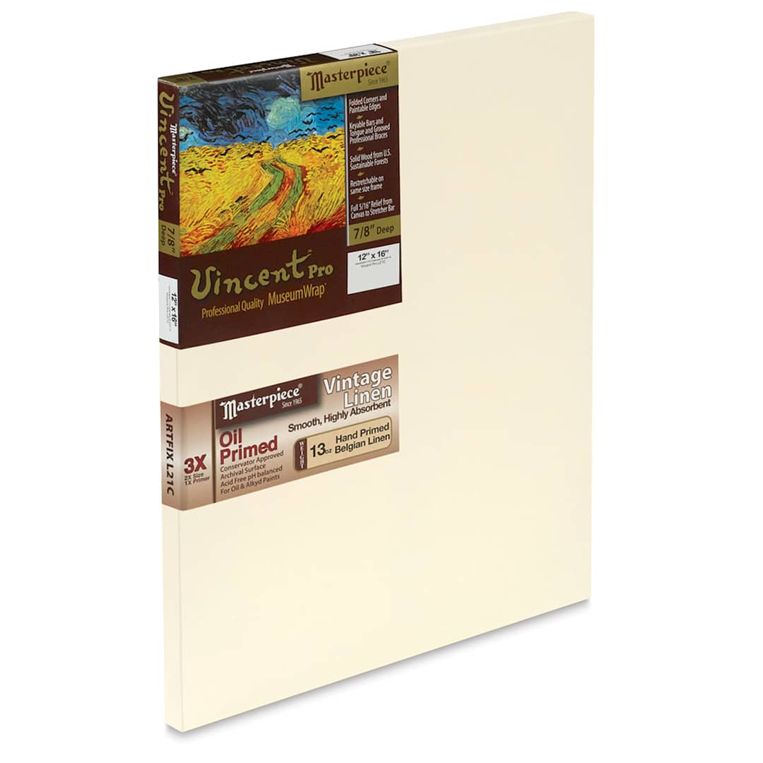 Open in modal - Masterpiece Vincent Pro Artfix Linen Canvas - 12" x 16", Oil Primed