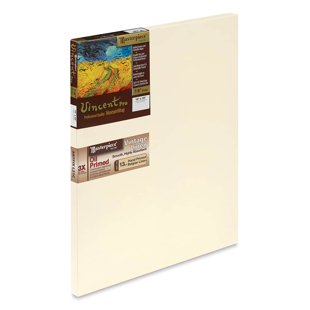 Open in modal - Masterpiece Vincent Pro Artfix Linen Canvas - 14" x 18", Oil Primed