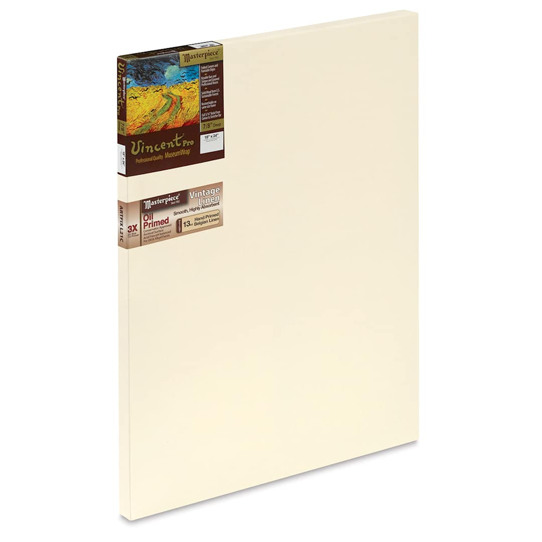 Open in modal - Masterpiece Vincent Pro Artfix Linen Canvas - 18" x 24", Oil Primed