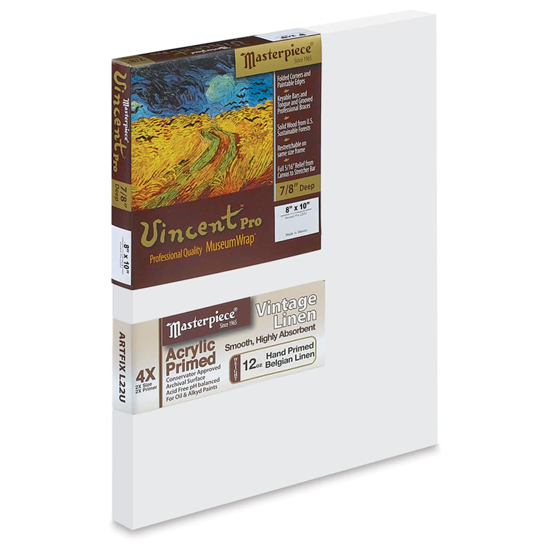 Open in modal - Masterpiece Vincent Pro Artfix Linen Canvas - 8" x 10", Acrylic Primed