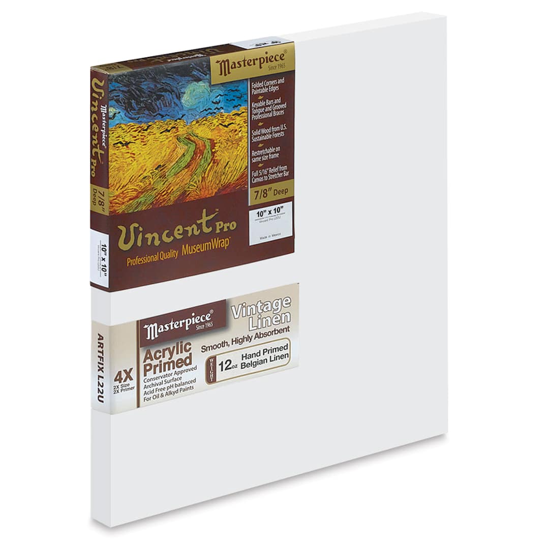 Open in modal - Masterpiece Vincent Pro Artfix Linen Canvas - 10" x 10", Acrylic Primed