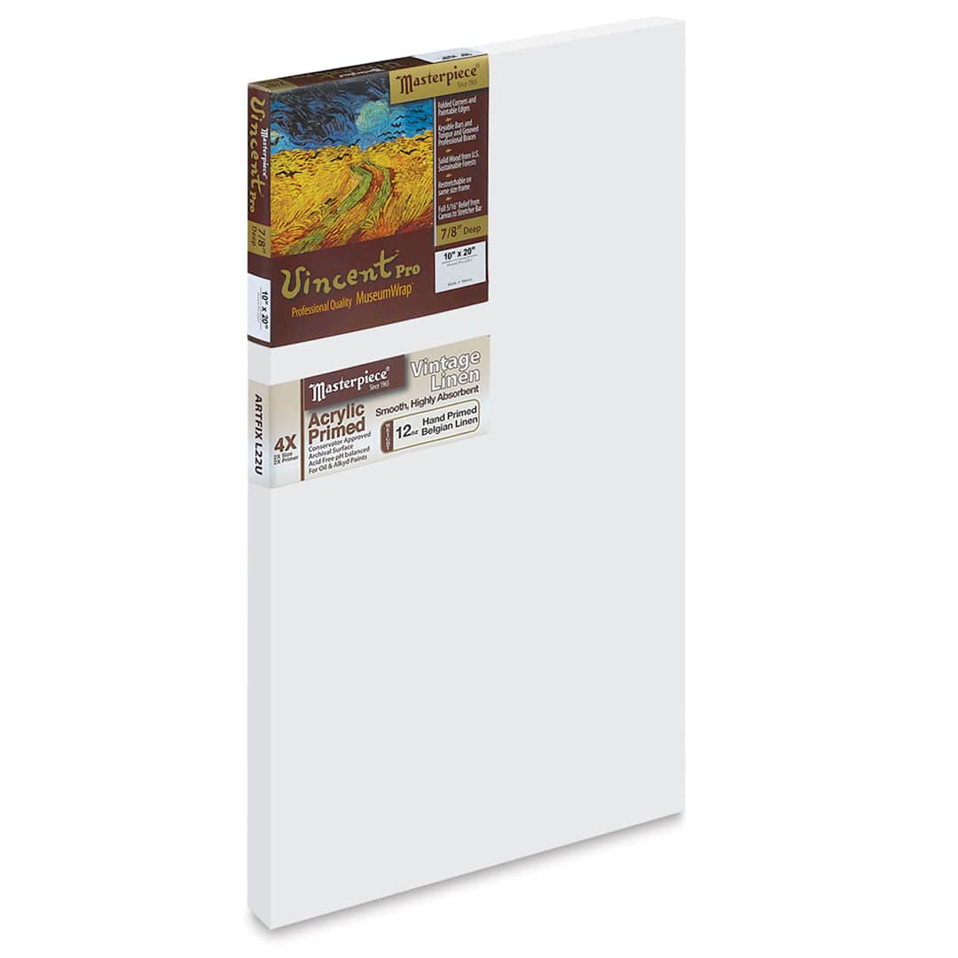 Open in modal - Masterpiece Vincent Pro Artfix Linen Canvas - 10" x 20", Acrylic Primed