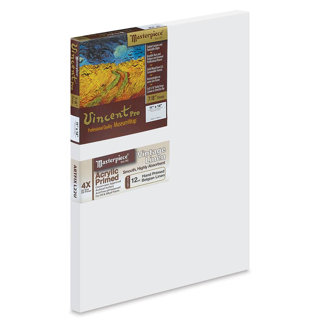 Open in modal - Masterpiece Vincent Pro Artfix Linen Canvas - 11" x 14", Acrylic Primed