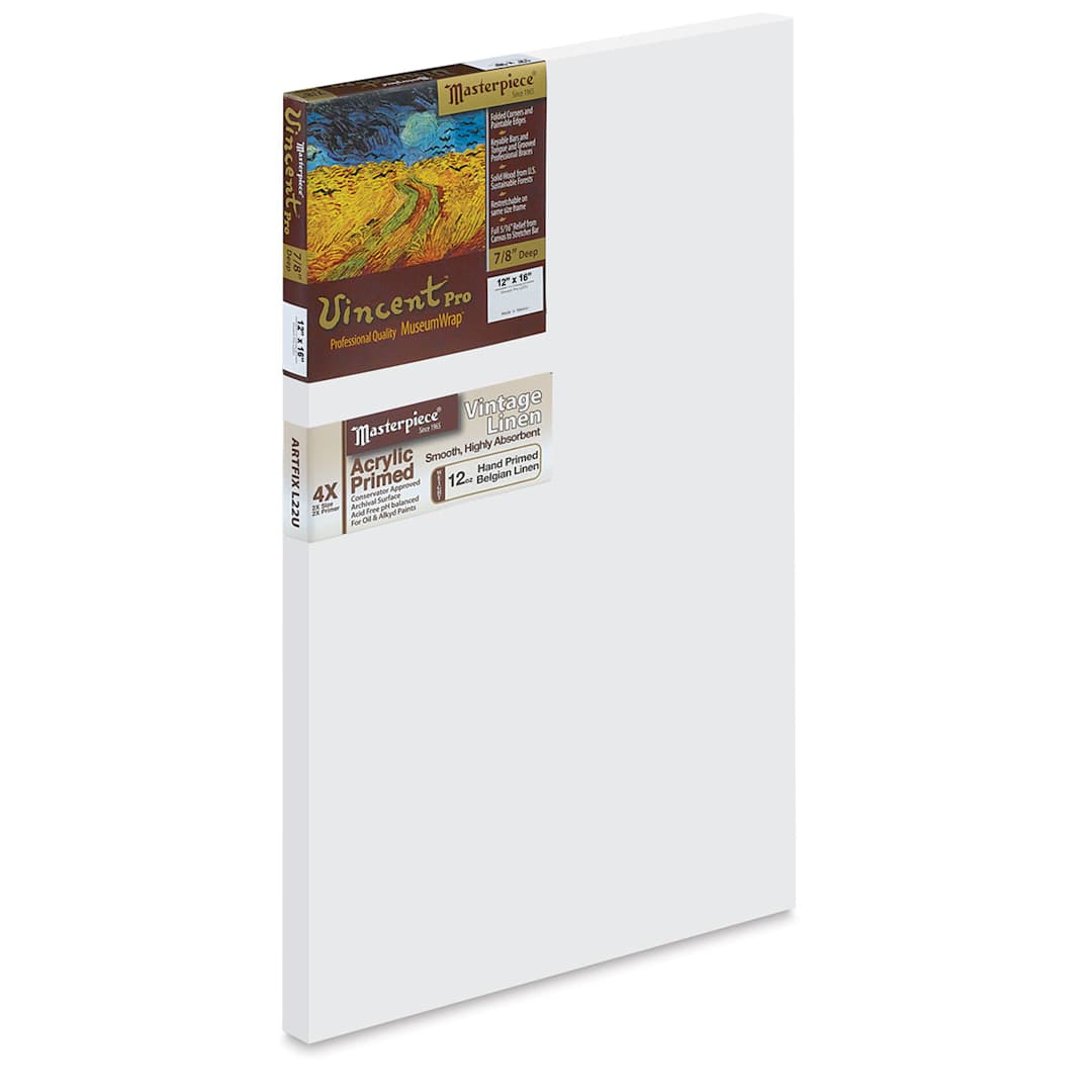 Open in modal - Masterpiece Vincent Pro Artfix Linen Canvas - 12" x 16", Acrylic Primed