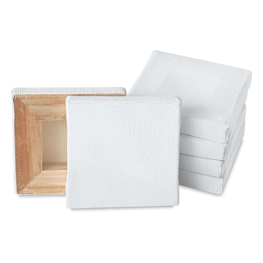 Open in modal - Blick Studio Mini Cotton Canvas - 2'' x 2'', White, Pkg of 6