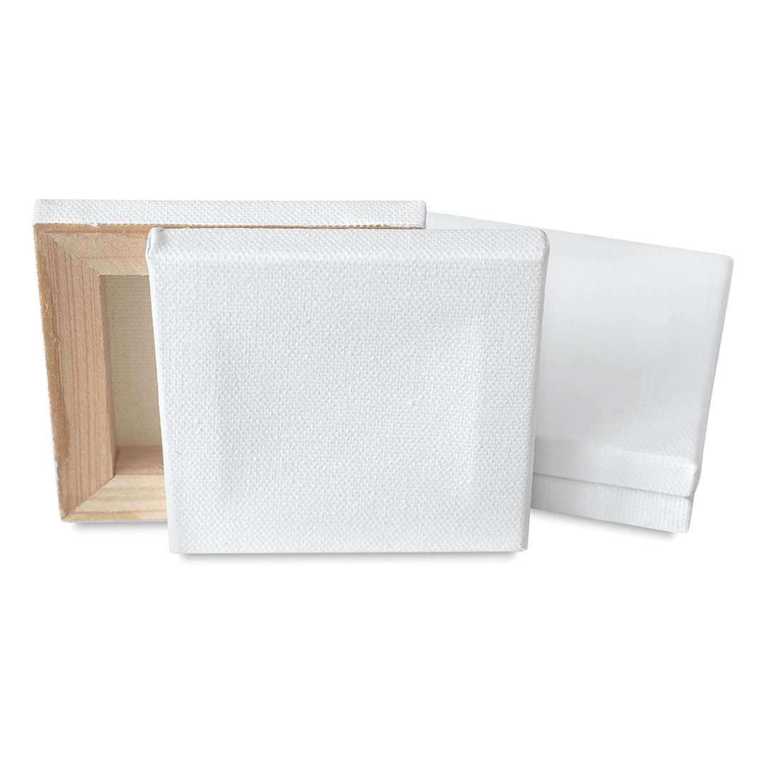Open in modal - Blick Studio Mini Cotton Canvas - 3'' x 3'', White, Pkg of 4