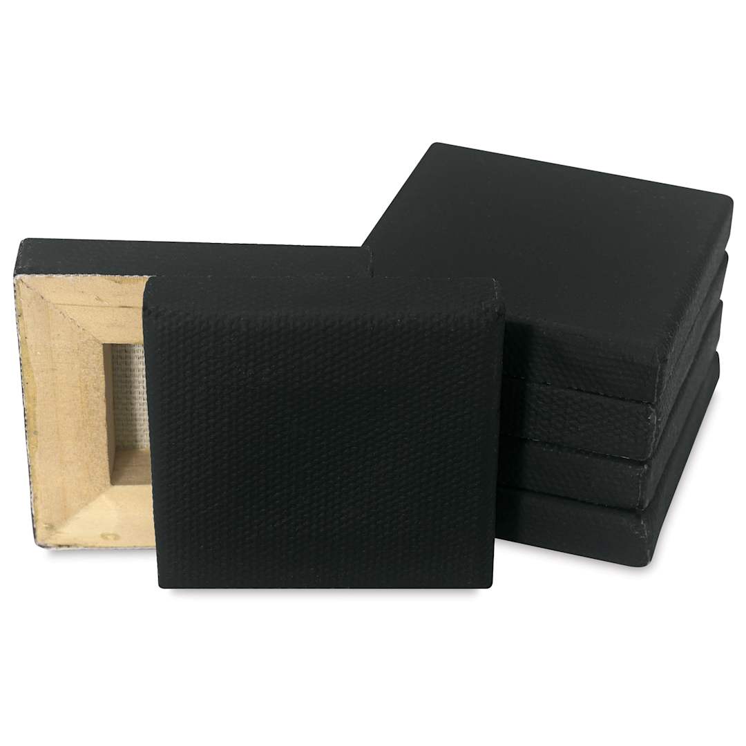 Open in modal - Blick Studio Mini Cotton Canvas - 2" x 2", Black, Pkg of 6