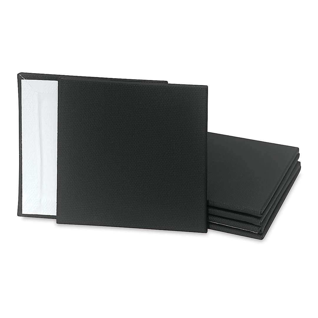 Open in modal - Blick Studio Mini Canvas Panel - 3'' x 3'', Black, Pkg of 6