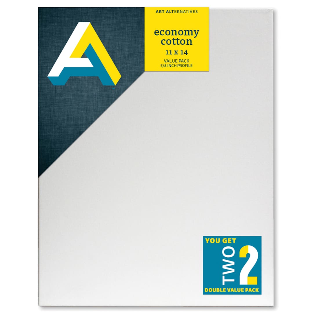 Open in modal - Art Alternatives Economy Cotton Stretched Canvas, 11 x 14 in, 5/8 in deep, 2/Pkg