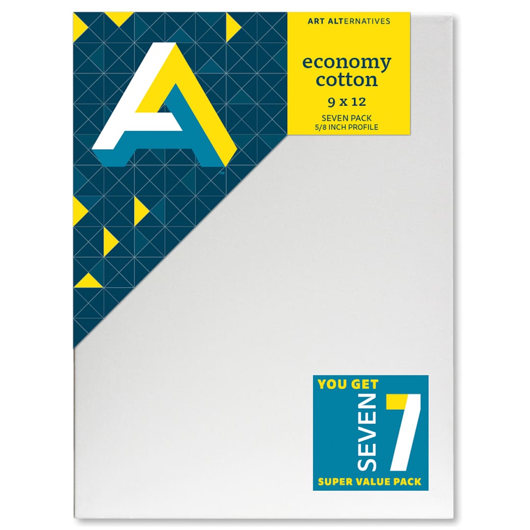 Open in modal - Art Alternatives Economy Cotton Stretched Canvas, 9 in x 12 in, 7/Pkg.