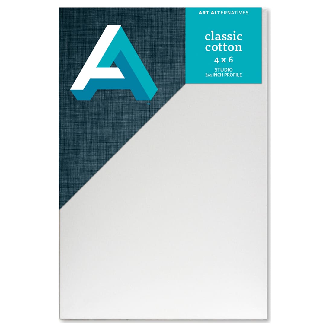 Open in modal - Art Alternatives Classic Cotton Stretched Canvas, Studio, .75 in Profile, 4 in x 6 in