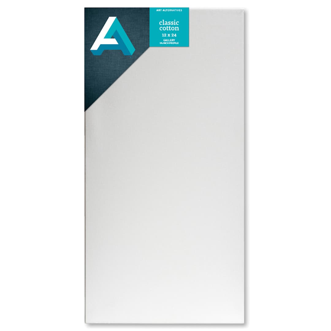Open in modal - Art Alternatives Classic Cotton Stretched Canvas, Gallery, 1-3/8 in Profile, 12 in x 24 in