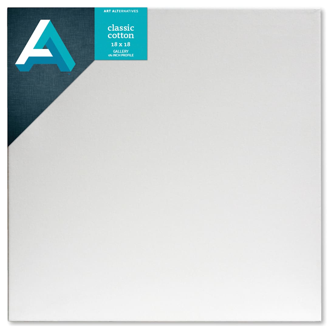 Open in modal - Art Alternatives Classic Cotton Stretched Canvas, Gallery, 1-3/8 in Profile, 18 in x 18 in