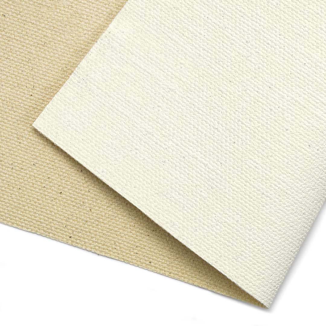 Open in modal - Blick Acrylic Primed Cotton Canvas - Medium, 72" x 10 yards, 12 oz, by the Roll, close-up of canvas