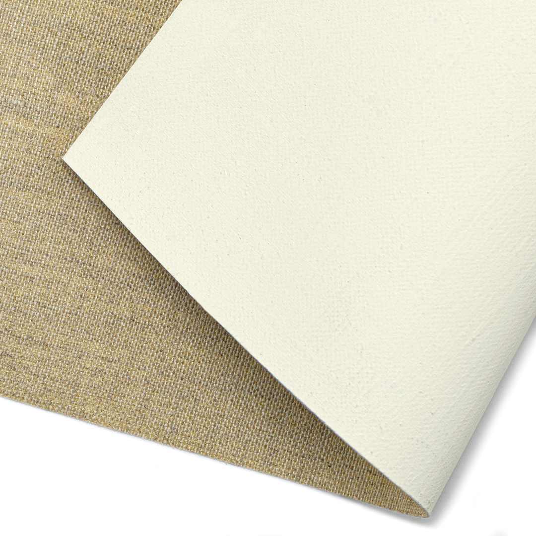 Open in modal - Artfix Linen Canvas Roll - 5 1/2 yd x 85", Quadruple Universal Acrylic Primed, Extra Fine, close-up of canvas