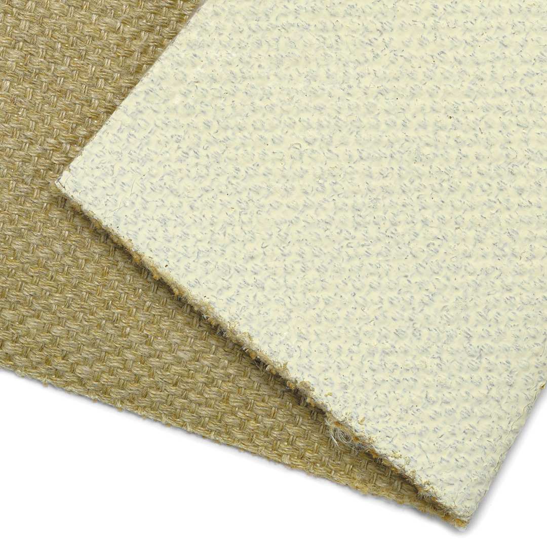 Open in modal - Claessens Linen Canvas Roll - 82" x 5-1/2 yds, Oil Primed, No. 29, Rough Texture, close-up of canvas