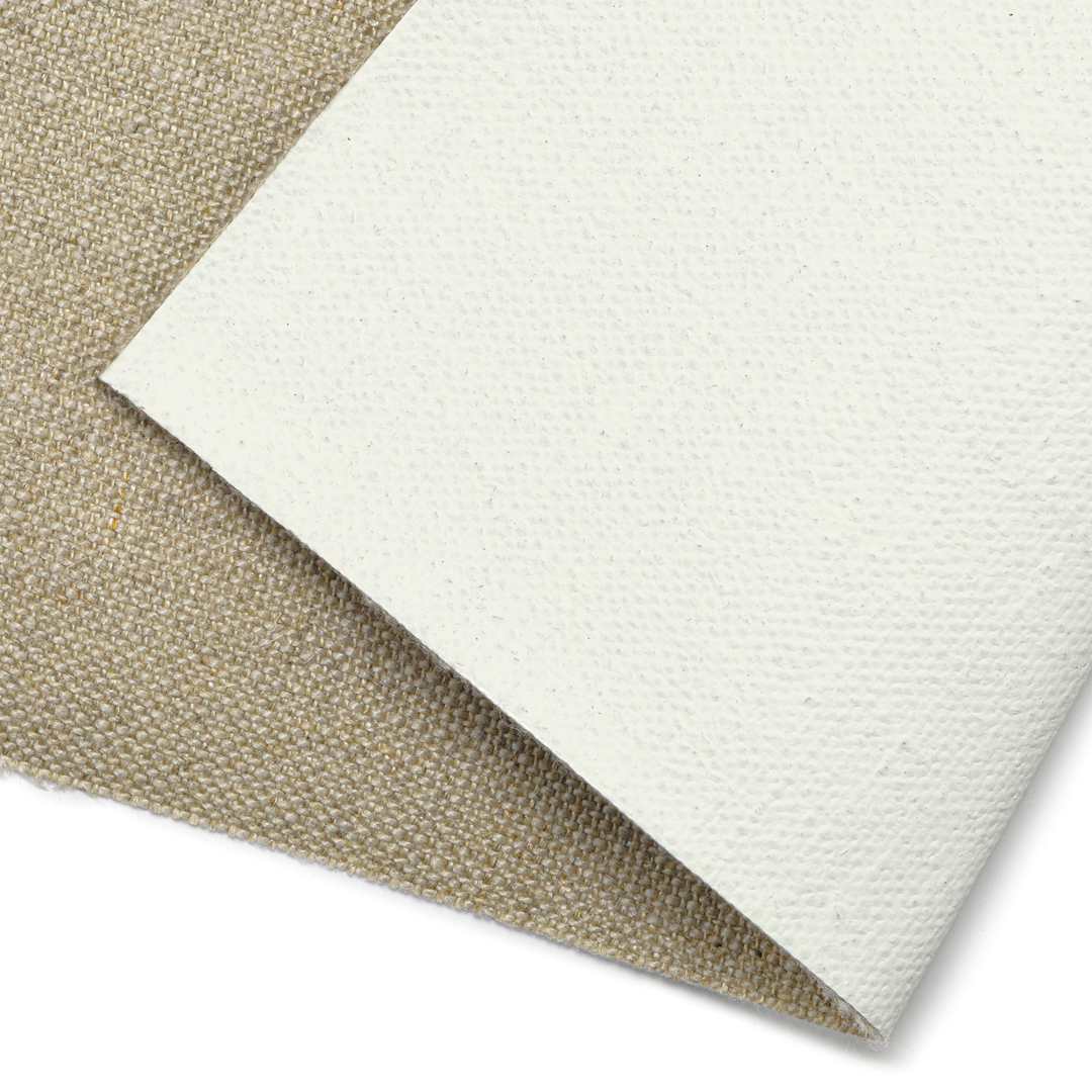 Open in modal - Claessens Linen Canvas Roll - 82" x 5-1/2 yd, Universal Primed, No. 166, Medium Texture, close-up of canvas