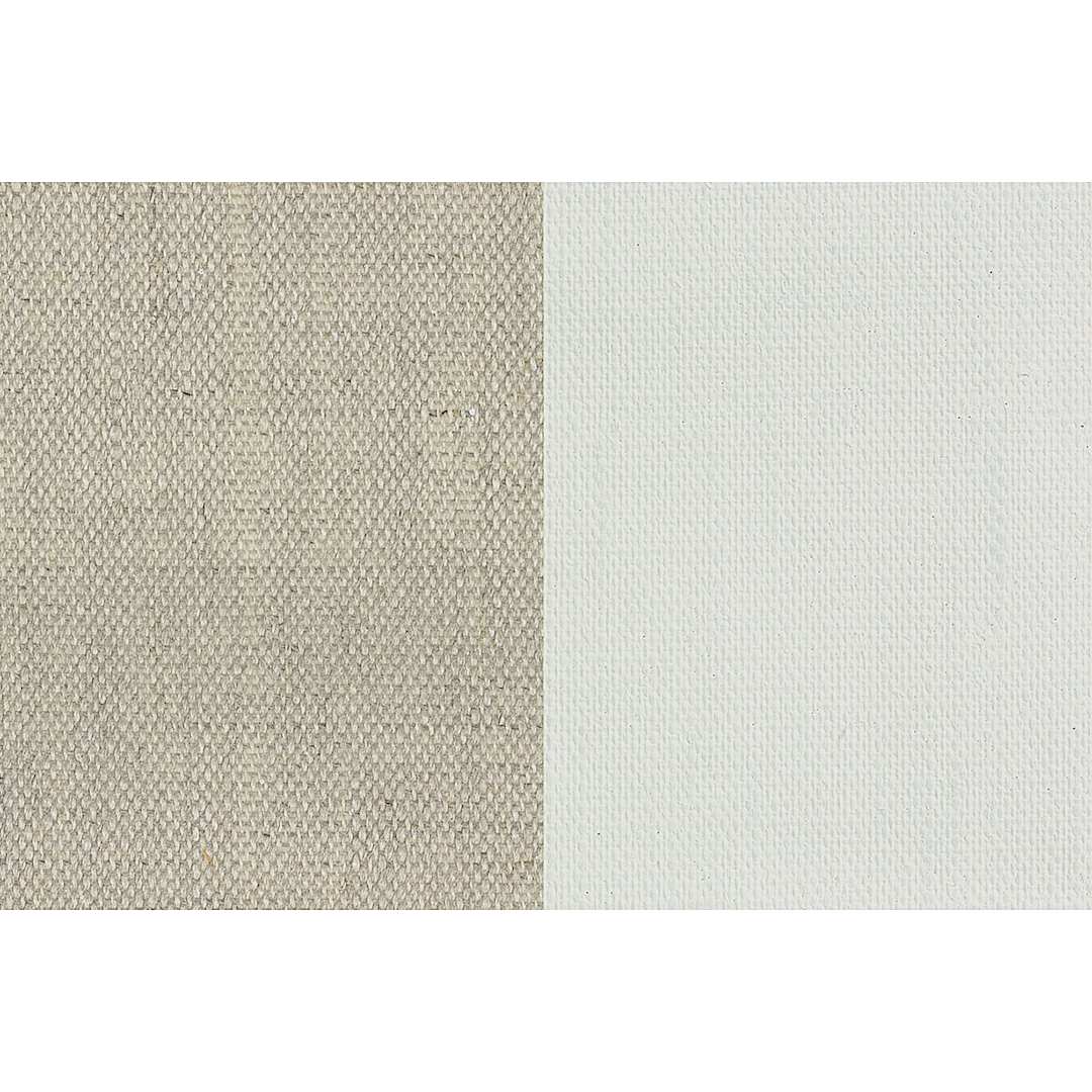 Open in modal - Caravaggio Oil-Primed Linen Canvas Roll - Swatch showing primed and unprimed linen
