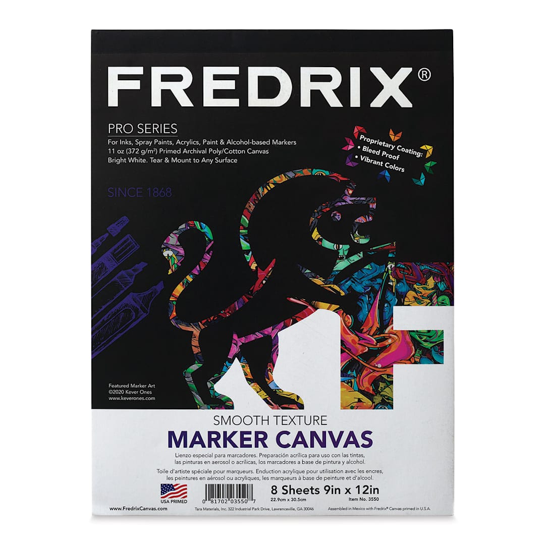Open in modal - Fredrix Marker Canvas Pad - Front of 9" X 12" pad shown
