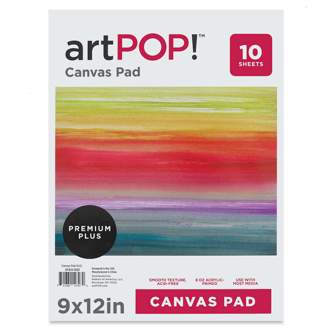 Open in modal - artPOP! Canvas Pad - 9" x 12", 10 Sheets, front of pad