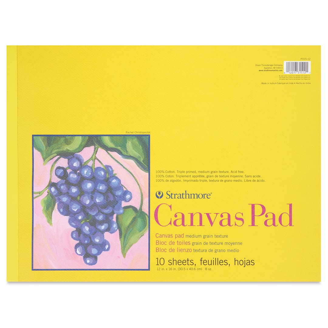 Open in modal - Strathmore 300 Series Cotton Canvas Pad - 12" x 16", 10 Sheets