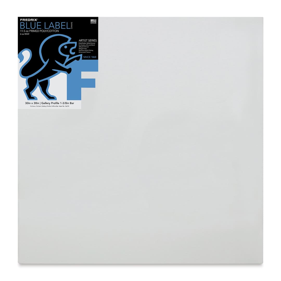 Open in modal - Fredrix Blue Label Cotton Canvas - 30" x 30", Gallery Profile 1-3/8"