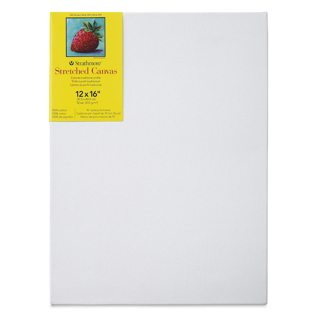 Open in modal - Strathmore 300 Series Stretched Cotton Canvas - 3/4" Profile, 12" x 16"